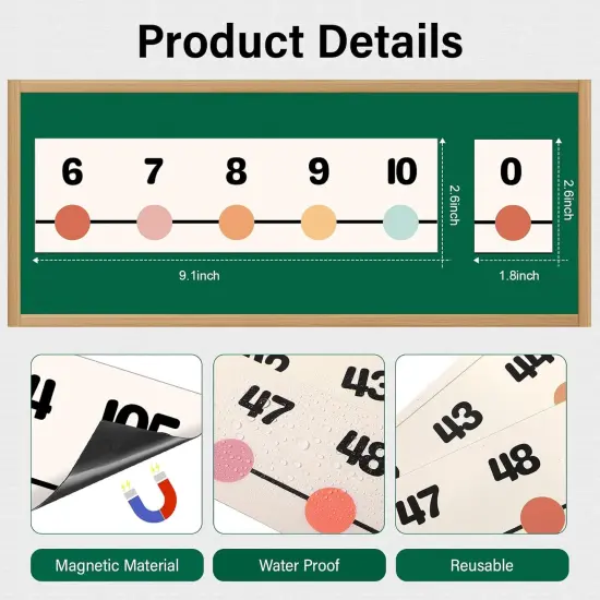 29 Pieces Magnetic Number Line Boho {3}