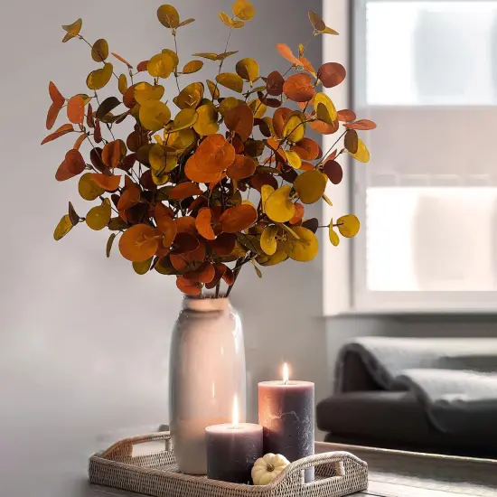 4 Pcs Artificial Fall Eucalyptus Leaves {4}