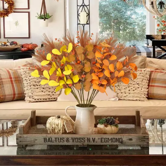 12Pcs 27.5" Artificial Fall Flowers Bouquets {4}