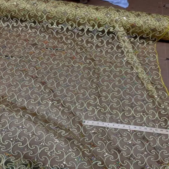 1 Yard Pyramid Lace Fabric by the Yard with Stretch and Sheen 55" Width Blush {5}