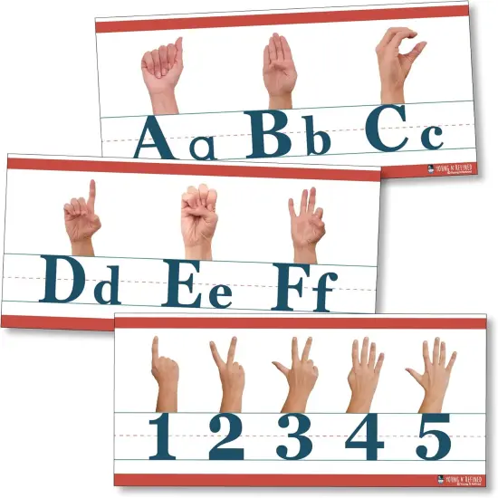 American Sign Language ABC and counting to 10 Alphabet strip Line matte (9"x150") {1}