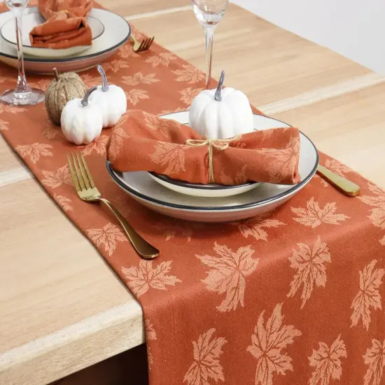 Rust Jacquard Fall Table Runner Collection, 14x72 {5}