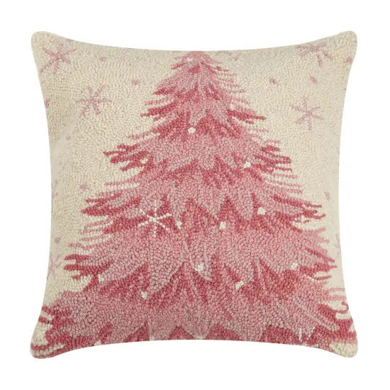 PINK CHRISTMAS TREE HOOK PILLOW {1}