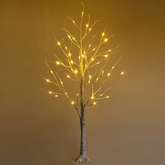 Costway 2ft/ 4ft/ 5ft/ 6ft Pre-lit White Twig Birch Tree for Christmas Holiday w/ LED Lights {8}