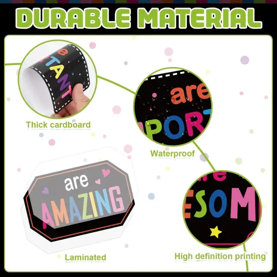 Motivational Inspirational Bulletin Board Decorations Set (Black) {3}