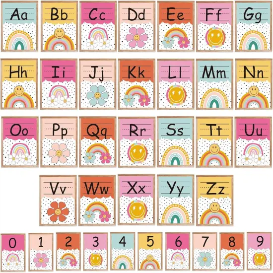36Pcs Boho Alphabet Number Bulletin Board Set {1}