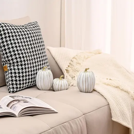 2 PCS Resin Thanksgiving Fake Pumpkin Figurines {4}