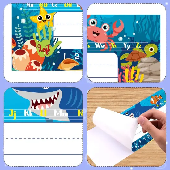 36pcs Desk Name Tags, Self Adhesive Nameplates Number Alphabet for Classroom {3}