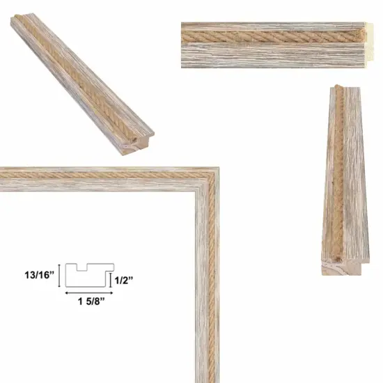 Nautical Rope Dock Boat Rustic White Wash Picture Frame 30x36 frame {5}