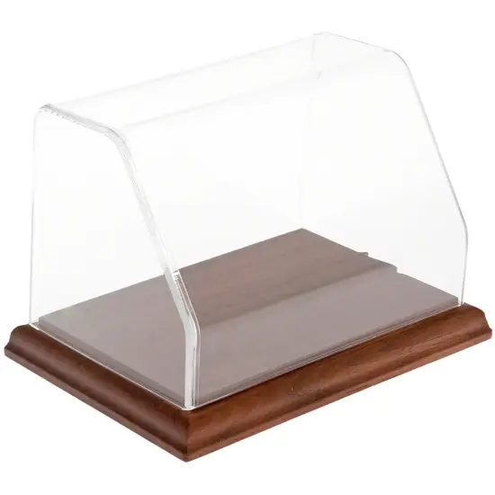 Plymor Clear Acrylic Slanted Front Display Case, 6" W x 4" D x 4" H Hardwood {1}