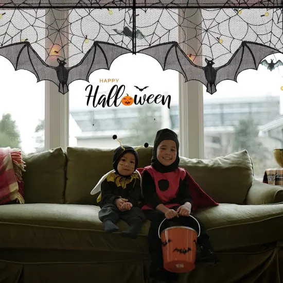 Halloween Black Lace Spiderweb- 2 Pcs {2}