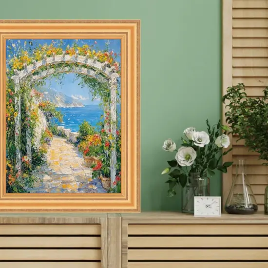 Bright Gold Leaf Wave Picture Frame 16x24 frame {4}