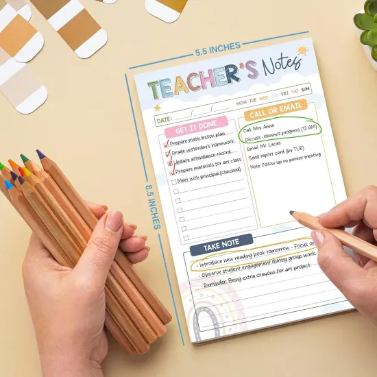 Rainbow Boho Teacher Notepad {2}