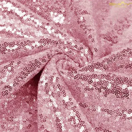 1 Yard Rose Gold Glitter Sequin Fabric 52" Width Polyester for DIY Sewing, Table Linen, Runner & Tablecloth {1}