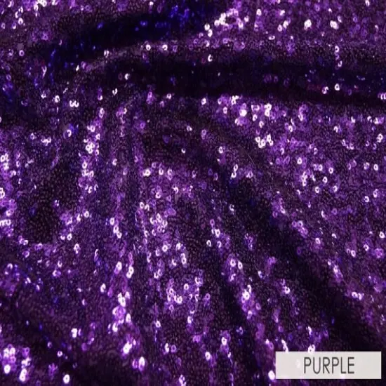 1 Yard Purple Glitz Sequin Fabric Sparkly Spangle Mesh for Costumes Decor Crafts 55 Inch Width {1}