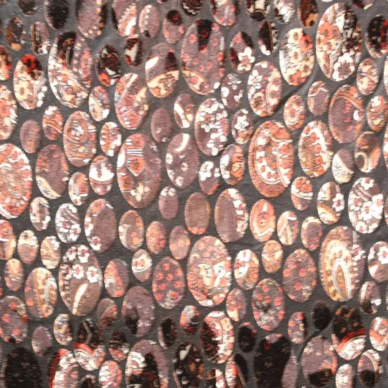 1 Yard Paisley Dots Fabric Multipurpose 36" x 60" Brown {1}