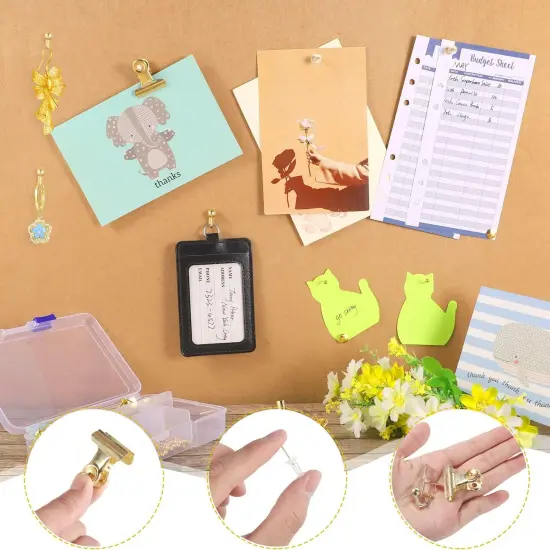 310 Pcs Gold Push Pins Set Thumb Tacks Decorative - Gold {3}