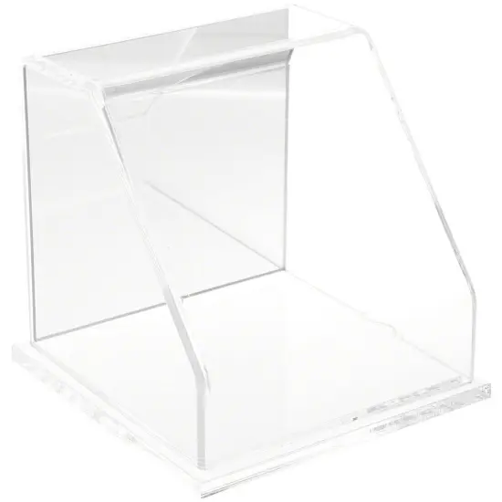 Plymor Clear Acrylic Slanted Front Display Case, 6" x 6" x 6" Clear (Mirrored) {1}