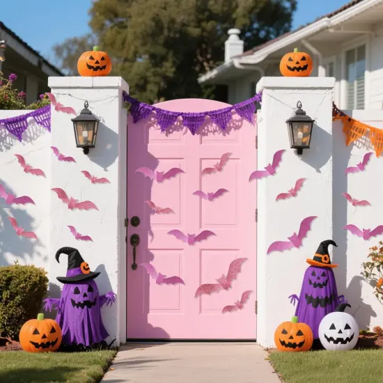 Halloween 3D Glitter Paper Bats Wall Decorations - 48Pcs {4}