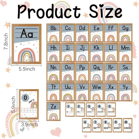 37pcs Boho Alphabet Line Bulletin Board Set {2}