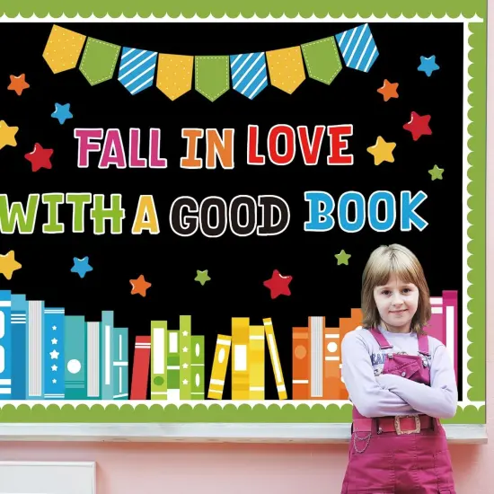 Back to School Reading Bulletin Board Decorations Set - Black {5}