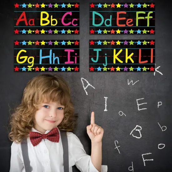 Alphabet Bulletin Board Set Alphabet Poster Chart Number Line for Classroom Wall Decorations {3}