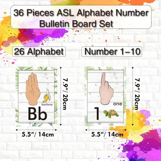 36 Pieces ASL Alphabet Line Bulletin Board Set {2}