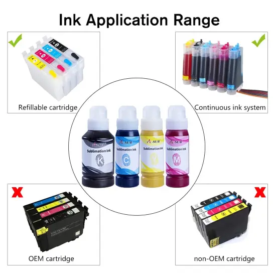 900ML A-SUB Sublimation Ink for Ecotank ET-2400 2760 2720 2803 2850 2800 {6}