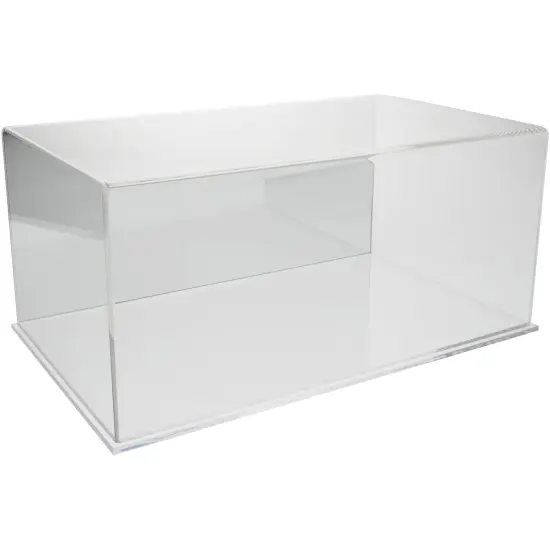 Plymor Clear Acrylic Display Case with Hardwood Base, 20" W x 12" D x 9" H Clear (Mirrored) {1}