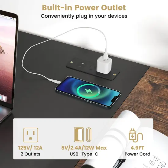 Costway 59''Home Office Computer Desk Study Laptop Table Detachable Shelf Rustic {6}