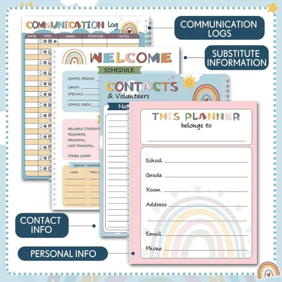 Boho Teacher Planner Undated - 8.5'' x 11'' {5}