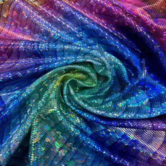 1 Yard Wave Illusion Shattered Glass Spandex Fabric for Costumes Dancewear Leggings Activewear (36" x 60") Inches Wide {2}