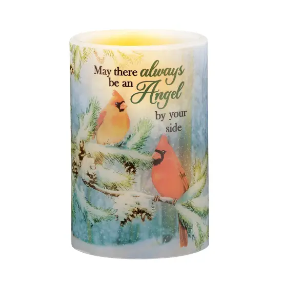 Collections Etc Angel By Your Side Cardinal LED Lighted Flameless Candle {2}