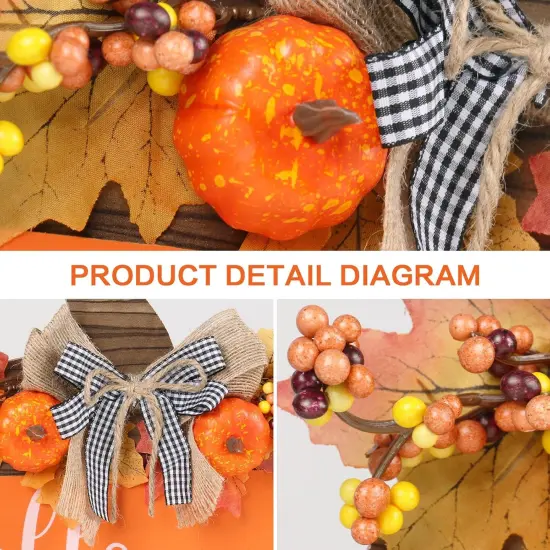 Wooden Autumn Hello Pumpkin Sign Table Top Decor {2}