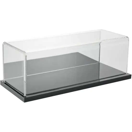 Plymor Clear Acrylic Display Case with Hardwood Base, 9" W x 3.5" D x 3" H Black (Mirrored) {1}