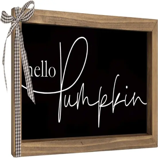 Hello Pumpkin Sign Table Top Decor {1}