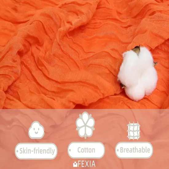 Fall Table Runner Orange Cheesecloth {3}