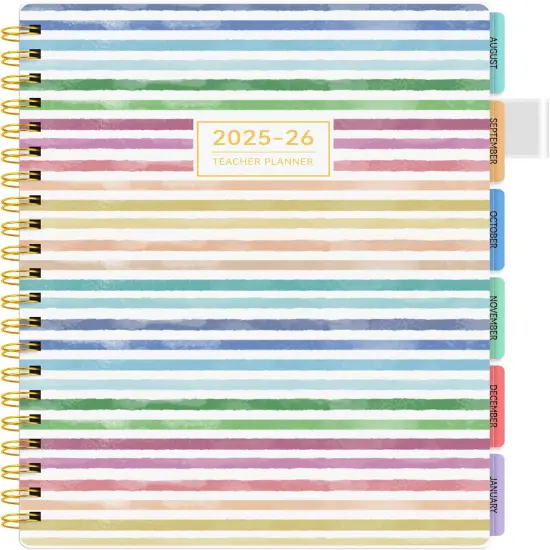 Teacher Lesson Planner 2025-2026 - 8.5"x11" (Color Stripe) {1}