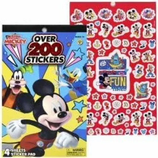 Mickey 4 Sheet Foil Cover Sticker Pad, 200+ Stickers {1}