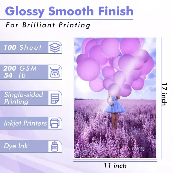 Koala Premium Glossy Photo Paper 11x17 - Thick 54lb 200gsm for Inkjet {5}