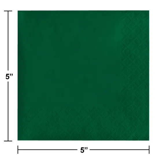 1200 pc Bulk Hunter Green Paper Beverage Napkin 2ply {2}