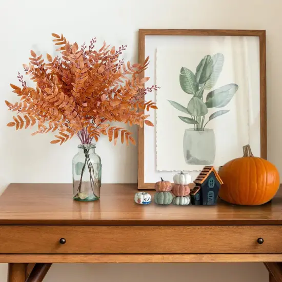 4 Pack Artificial Fall Greenery Stem Autumn Faux Flowers {3}