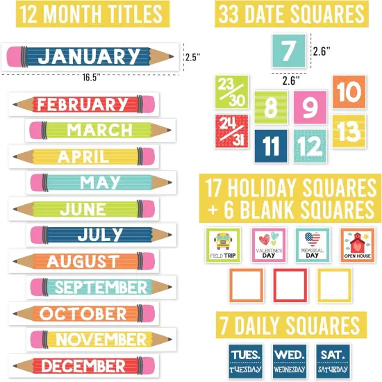 Colorful Classroom Calendar Set Bulletin Board Sets For Teachers {3}