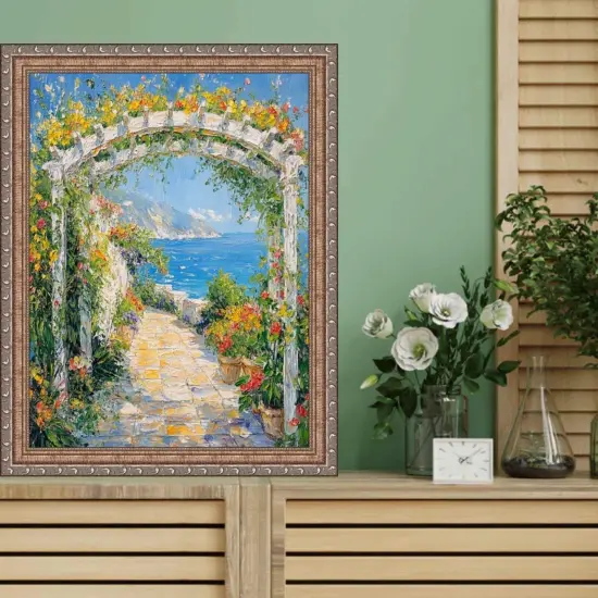 Aged Antique Silver With Bead Picture Frame-D6661 20x24 frame {5}