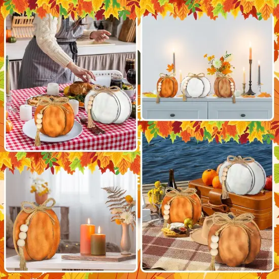 3 Pcs Fall Pumpkin Decor Fall Wooden Signs {4}