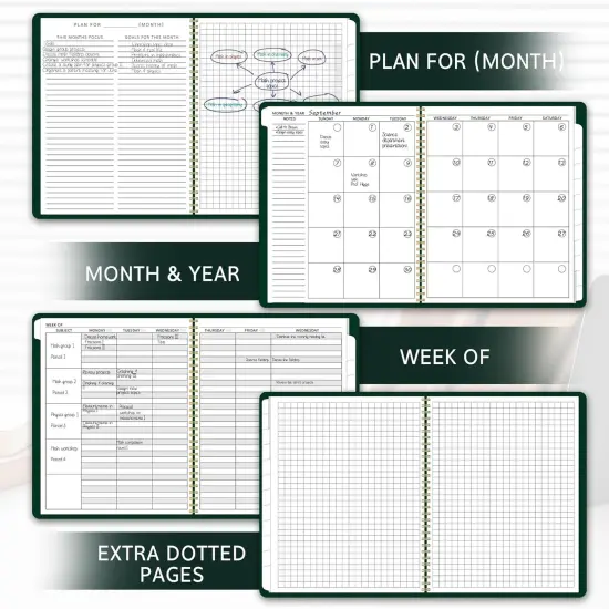 Teacher Planner 2025-2026 - 8.5&rdquo;x11.5&rdquo; (Dark Green) {5}