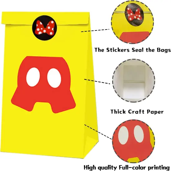 24Pcs Mouse Party Bags with Stickers Paper Supplies {3}