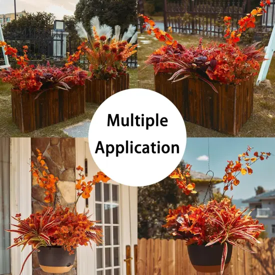 15 Bunches Artificial Fall Flowers Faux Fake {2}