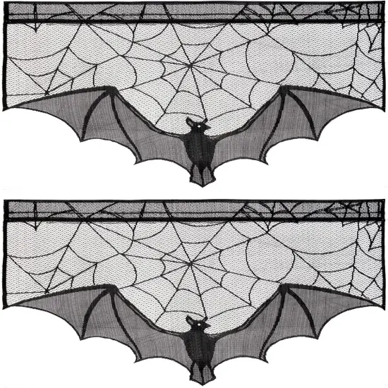 Halloween Black Lace Spiderweb- 2 Pcs {1}