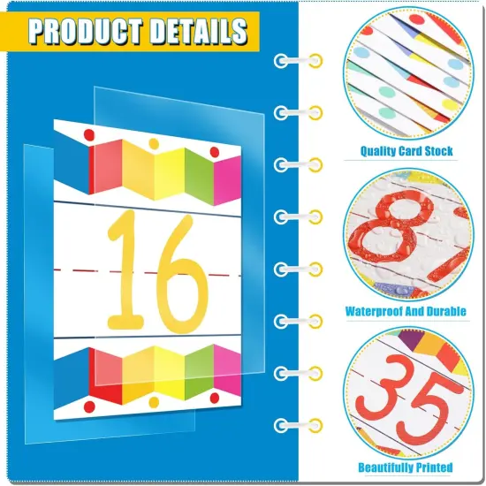 12 Pieces Number Line Bulletin Board Border Rainbow Number Border Poster {3}